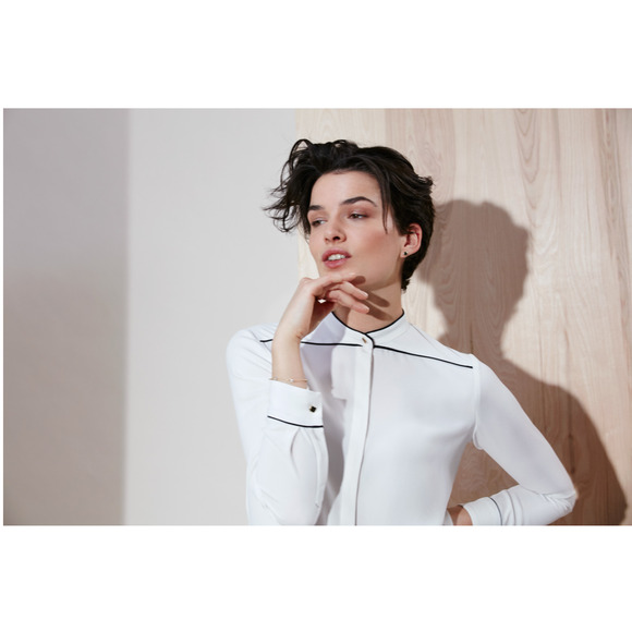 M.M. Lafleur The Barton Shirt Size‎ 8 Classic Work Quiet Luxury - Picture 3 of 8